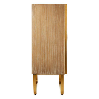 Oak Wood and Brushed Gold Cabinet | Modica