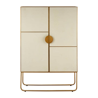 Oak Wood and Brushed Gold Cabinet | Modica