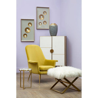 Oak Wood and Brushed Gold Cabinet | Modica