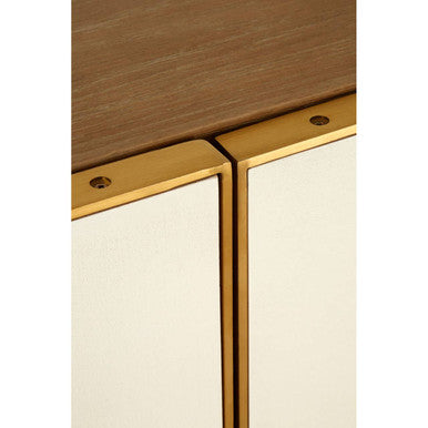 Oak Wood and Brushed Gold Cabinet | Modica
