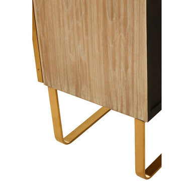 Oak Wood and Brushed Gold Cabinet | Modica