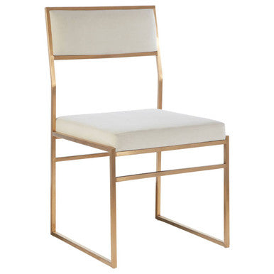 Milky White Velvet Dining Chair | Mian