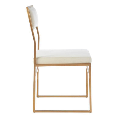 Milky White Velvet Dining Chair | Mian