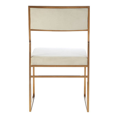 Milky White Velvet Dining Chair | Mian