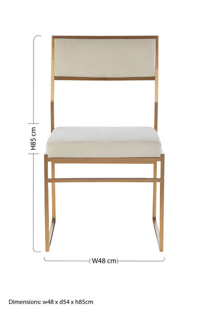 Milky White Velvet Dining Chair | Mian