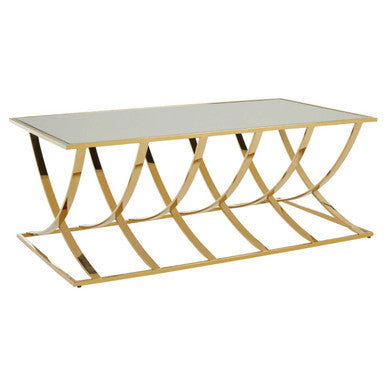 Gold Coffee Table with Mirrored Top | Reena