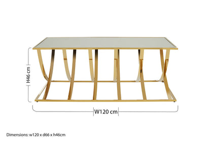 Gold Coffee Table with Mirrored Top | Reena