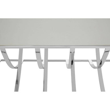 Silver Rectangular Coffee Table with Mirrored Top | Reena