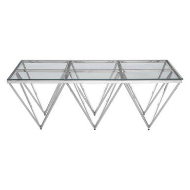Allure Silver Finish Coffee Table with Six Pincer Legs