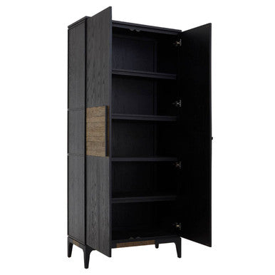 2 Tone Oak Wood Tall Cabinet | Salvar
