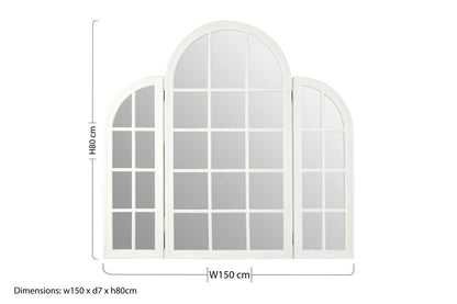 Fret White Finish Dressing Table Mirror