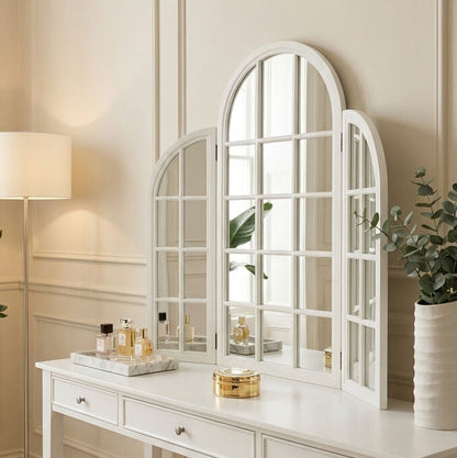 Fret White Finish Dressing Table Mirror