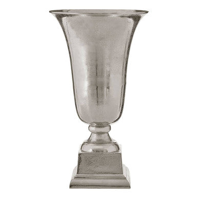 Small Silver Finish Fluted Vase | Kensington Townhouse