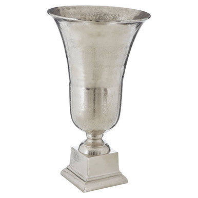Large Silver Finish Fluted Vase | Kensington Townhouse