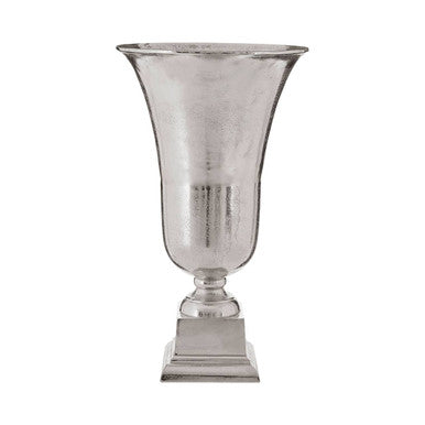 Large Silver Finish Fluted Vase | Kensington Townhouse