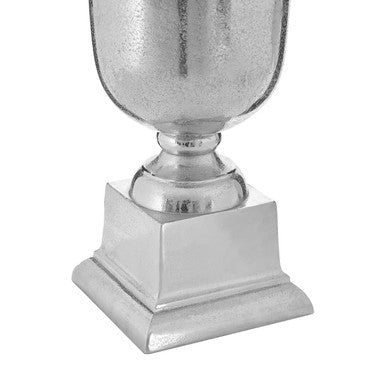Large Silver Finish Fluted Vase | Kensington Townhouse