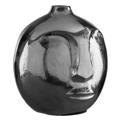 Small Silver Face Round Vase | Viso