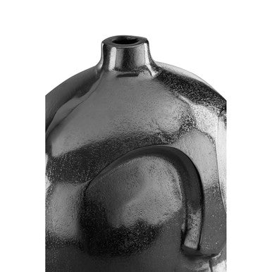 Small Silver Face Round Vase | Viso