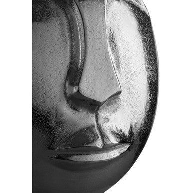 Small Silver Face Round Vase | Viso