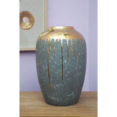 Grey and Gold Small Vase | Cyrus