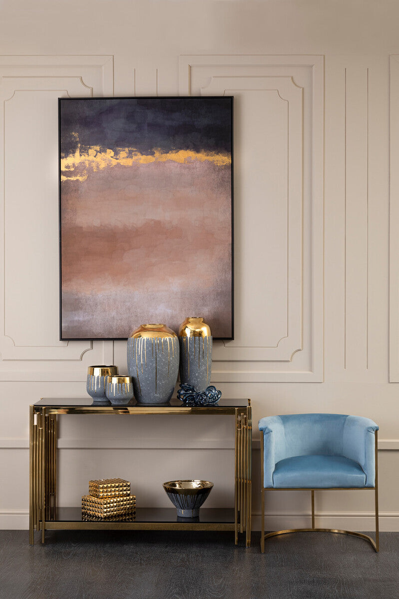 Grey and Gold Small Vase | Cyrus