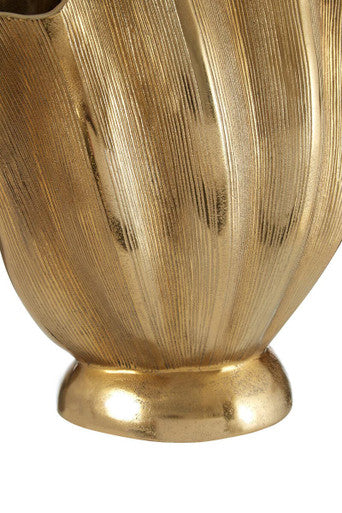 Small Gold Finish Fluted Vase | Estrella