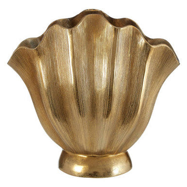 Large Gold Finish Fluted Vase | Estrella