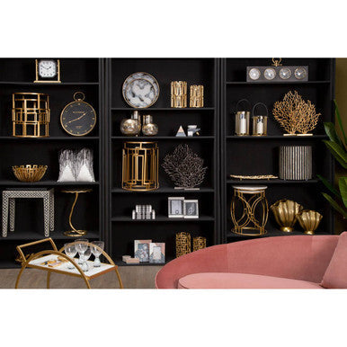 Large Gold Finish Fluted Vase | Estrella