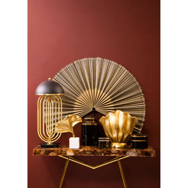 Large Gold Finish Fluted Vase | Estrella
