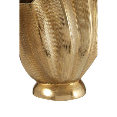 Large Gold Finish Fluted Vase | Estrella