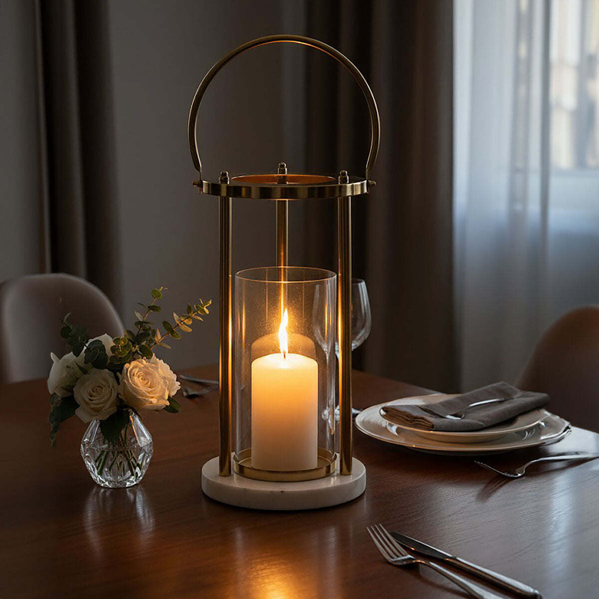 Medium Hurricane Lamp with Handle | Martina