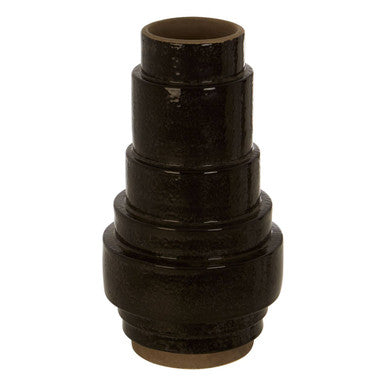 Black Earthenware Vase | Kaga