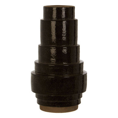 Black Earthenware Vase | Kaga