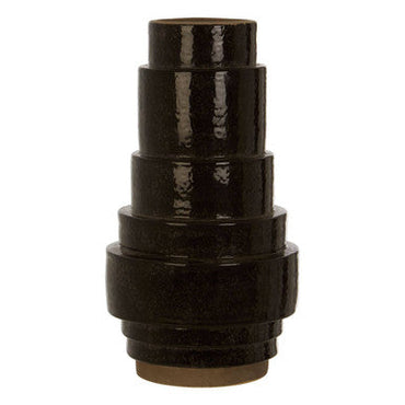 Black Earthenware Vase | Kaga