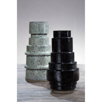 Black Earthenware Vase | Kaga