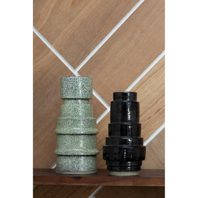 Black Earthenware Vase | Kaga