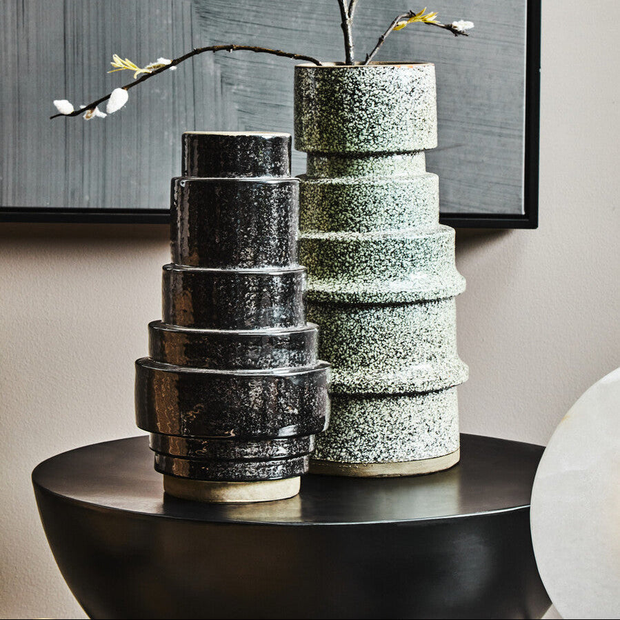 Black Earthenware Vase | Kaga