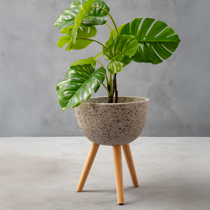 Medium Grey Speckled Planter | Darnell