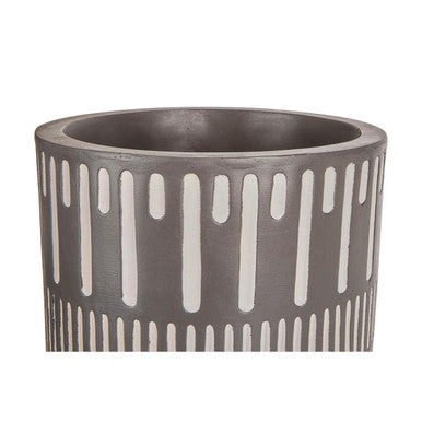 Large Black and White Finish Planter | Darnell