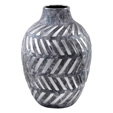 Grey and Silver Large  Vase | Helaine