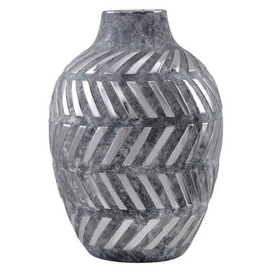 Grey and Silver Large  Vase | Helaine