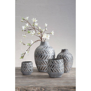 Grey and Silver Large  Vase | Helaine