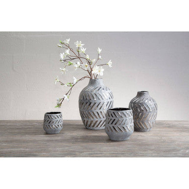 Grey and Silver Large  Vase | Helaine