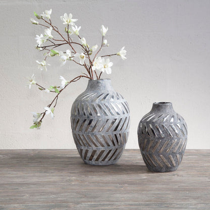 Grey and Silver Large  Vase | Helaine