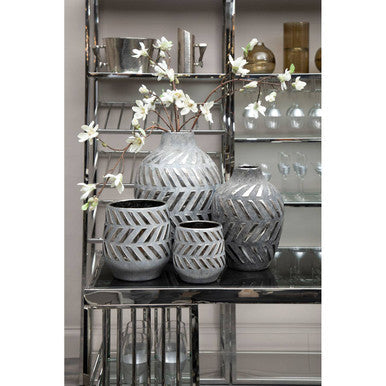 Grey and Silver Large  Vase | Helaine