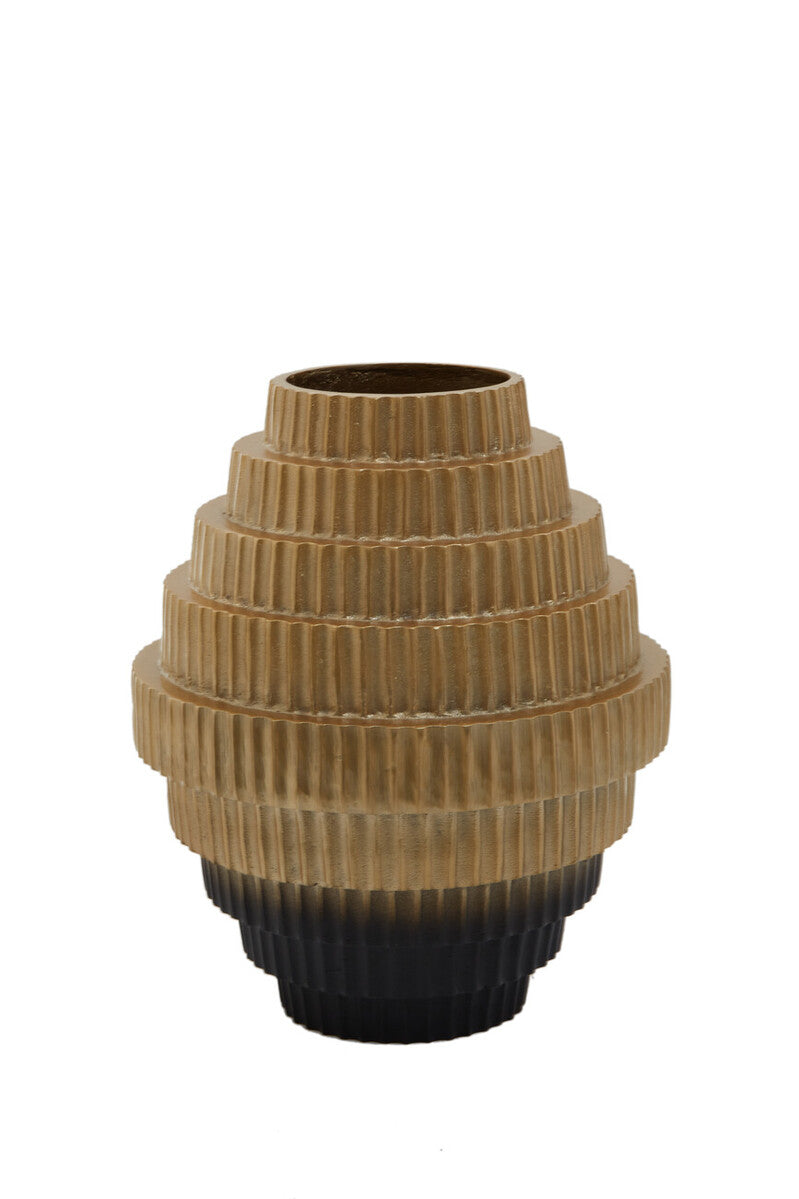 Deomali Large Ombre Gold And Black Vase