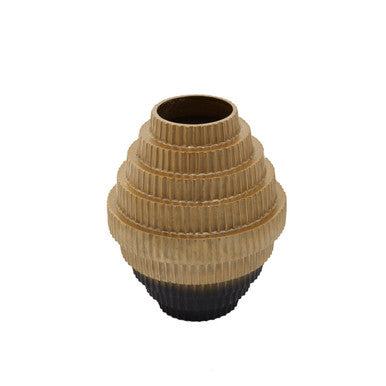 Deomali Large Ombre Gold And Black Vase
