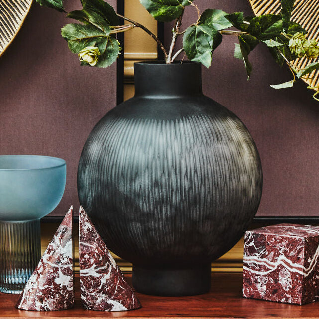 Large Carved Glass Vase | Hessa
