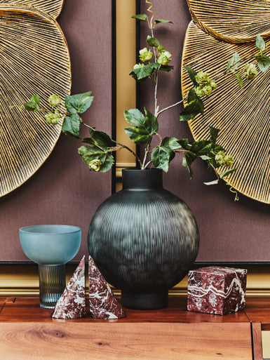 Large Carved Glass Vase | Hessa