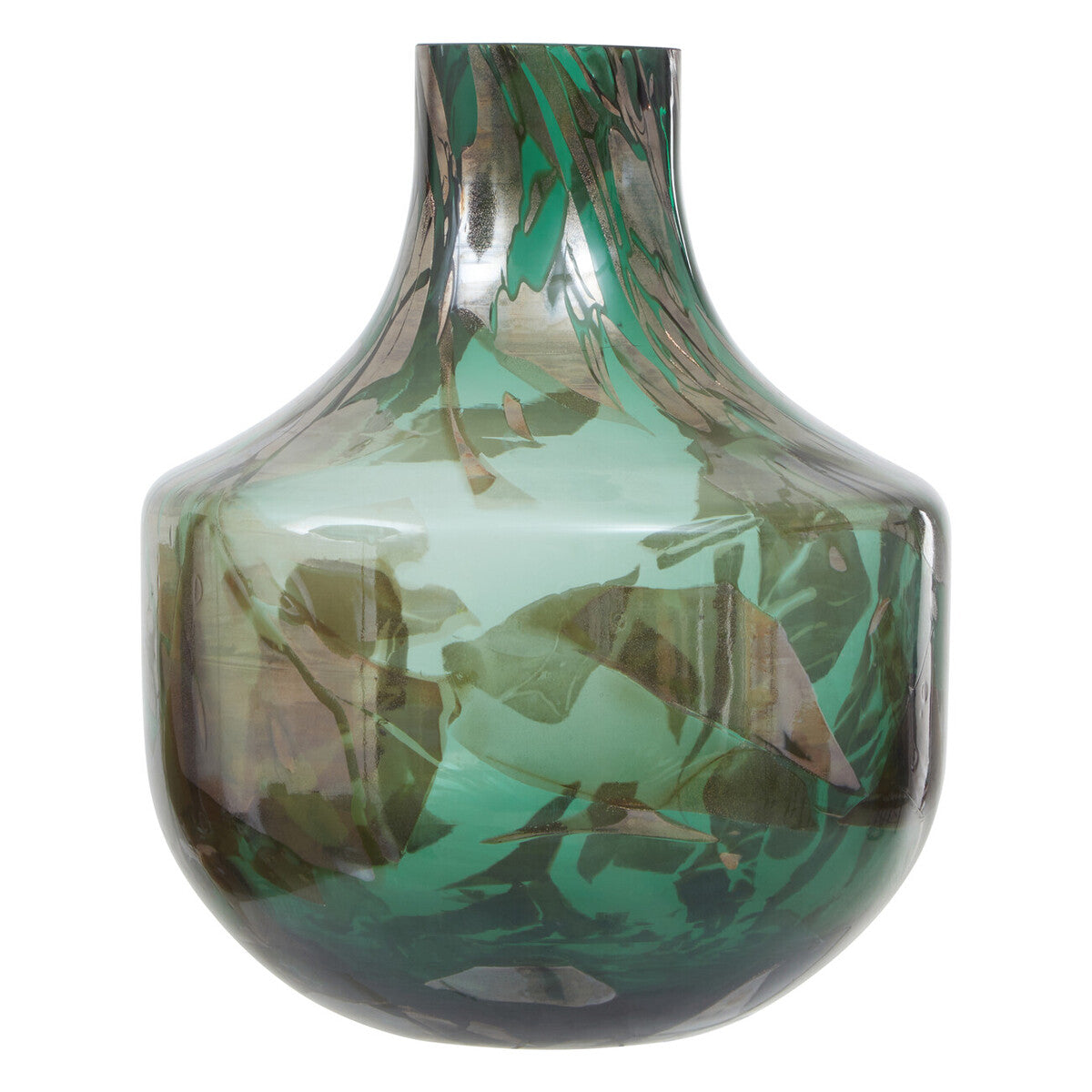 Green and Gold Large Glass Vase | Herbie